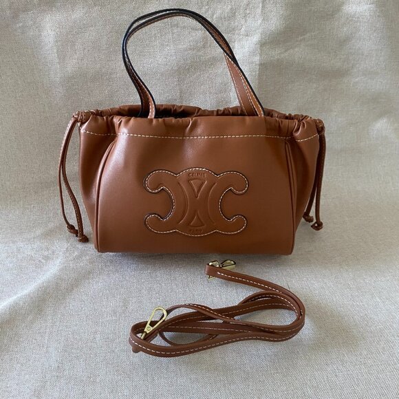 Celine Handbags - Celine Cabas Drawstring Brown Handbag Crossbody Bag